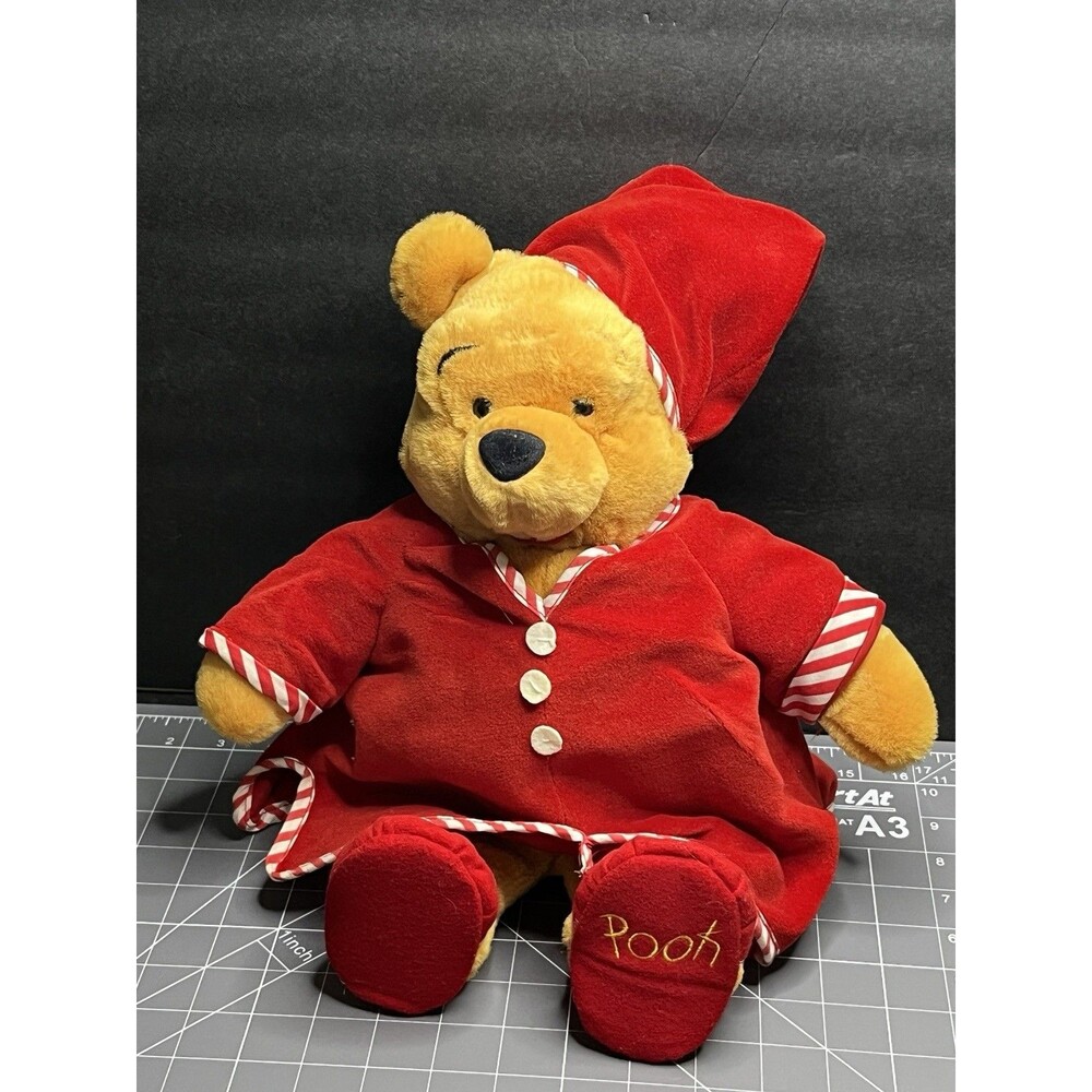 Winnie The Pooh Disney Store Red Slippers And Pajamas Nightshirt Y2K Plush Toy